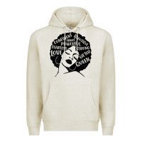 Oatmeal Heather Womens Strong Black Woman Afro Message Premium Hoodie - lanVoArt