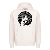 Pale Pink Womens Strong Black Woman Afro Message Premium Hoodie - lanVoArt