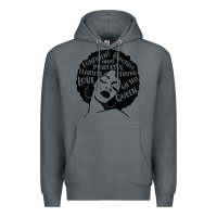 Rock Womens Strong Black Woman Afro Message Premium Hoodie - lanVoArt