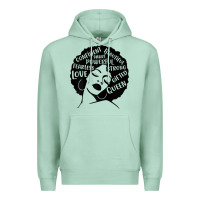 Seafoam Womens Strong Black Woman Afro Message Premium Hoodie - lanVoArt