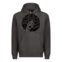 Smoke Womens Strong Black Woman Afro Message Premium Hoodie - lanVoArt