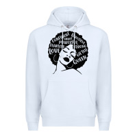 White Womens Strong Black Woman Afro Message Premium Hoodie - lanVoArt