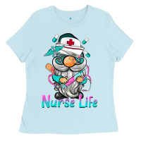Baby Blue nurse life  gnome Ladies Tee - BarkalooDesign