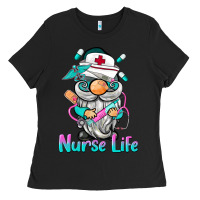Black nurse life  gnome Ladies Tee - BarkalooDesign