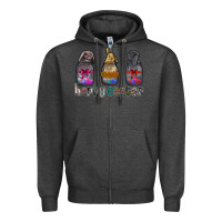 Charcoal Heather Happy Easter Zipper Hoodie - CowhideDigitalArt