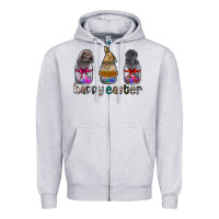 Heather Grey Happy Easter Zipper Hoodie - CowhideDigitalArt