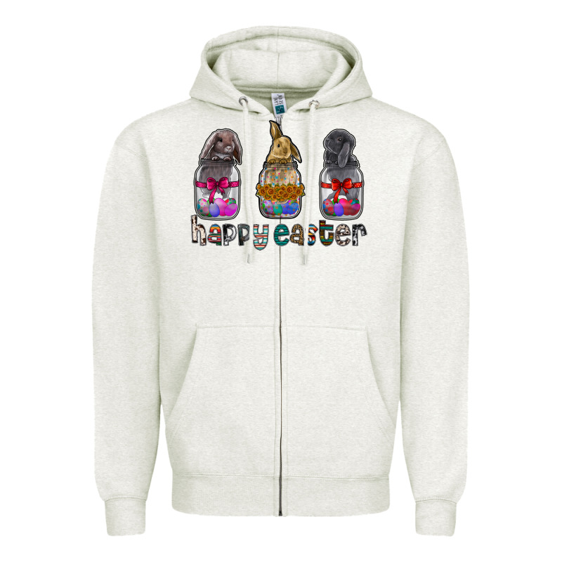 Happy Easter Zipper Hoodie by CowhideDigitalArt | Teevron