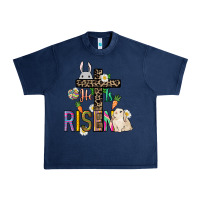 Navy He is risen Easter Day Urban Heavy Tee - HowdyJamesFarm