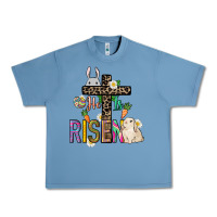 Pebble Blue He is risen Easter Day Urban Heavy Tee - HowdyJamesFarm