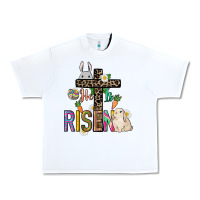 White He is risen Easter Day Urban Heavy Tee - HowdyJamesFarm