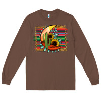 Chestnut turquoise desert moon serape background Long Sleeve Tee - Jasminsmagicworld