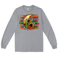 Heather Grey turquoise desert moon serape background Long Sleeve Tee - Jasminsmagicworld