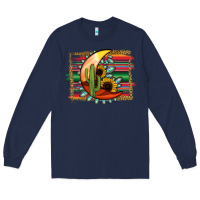 Navy turquoise desert moon serape background Long Sleeve Tee - Jasminsmagicworld