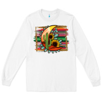 White turquoise desert moon serape background Long Sleeve Tee - Jasminsmagicworld