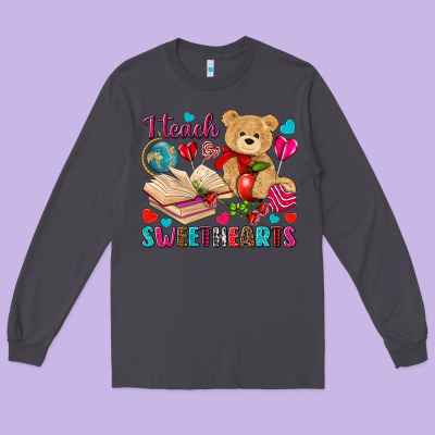 I Teach Sweethearts Valentine's Day Long Sleeve Tee Designed By Howdyjamesfarm