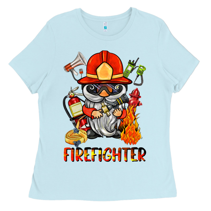 Firefighter Gnome Ladies Tee by BarkalooDesign | Teevron