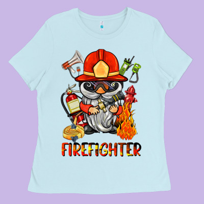Firefighter Gnome Ladies Tee Designed By Barkaloodesign
