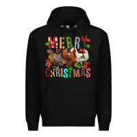 Black Merry christmas chickens Premium Hoodie - FaDigitalArtStudio