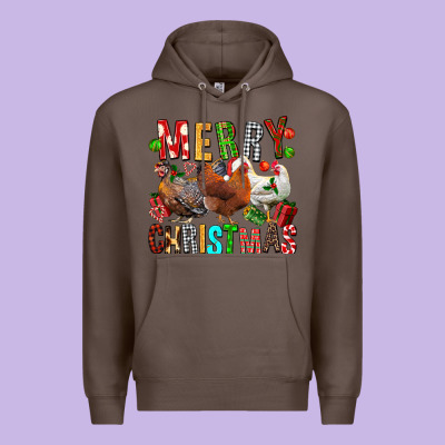Merry Christmas Chickens Premium Hoodie Designed By Fadigitalartstudio