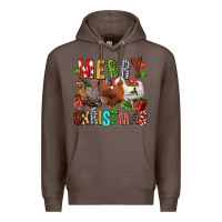 Coffee Merry christmas chickens Premium Hoodie - FaDigitalArtStudio