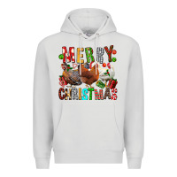 Dove Grey Merry christmas chickens Premium Hoodie - FaDigitalArtStudio