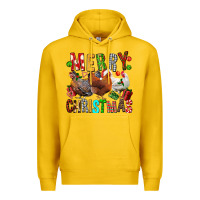 Lemon Merry christmas chickens Premium Hoodie - FaDigitalArtStudio