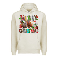 Oatmeal Heather Merry christmas chickens Premium Hoodie - FaDigitalArtStudio