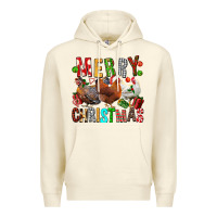 Sandshell Merry christmas chickens Premium Hoodie - FaDigitalArtStudio