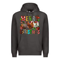 Smoke Merry christmas chickens Premium Hoodie - FaDigitalArtStudio