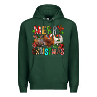 Sports Green Merry christmas chickens Premium Hoodie - FaDigitalArtStudio