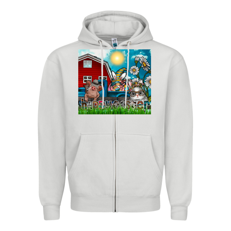 Happy Easter Zipper Hoodie by CowhideDigitalArt | Teevron