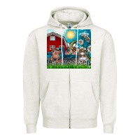 Oatmeal Heather happy easter Zipper Hoodie - CowhideDigitalArt