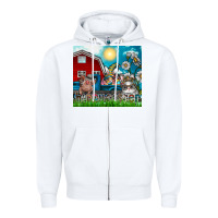 White happy easter Zipper Hoodie - CowhideDigitalArt