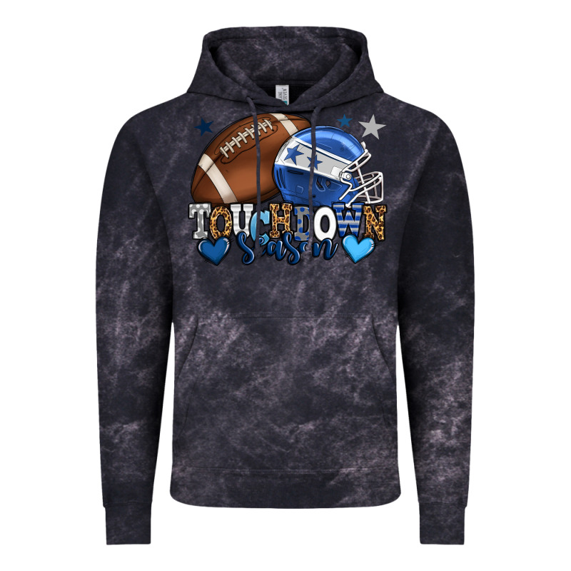 Touchdown Season American Football Blue Team Color Vintage Hoodie by HowdyJamesFarm | Teevron
