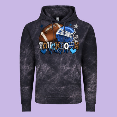 Touchdown Season American Football Blue Team Color Vintage Hoodie Designed By Howdyjamesfarm