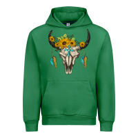 Emerald bull skull western Urban Hoodie - BarkalooDesign