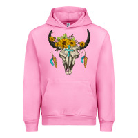 Fuchsia Pink bull skull western Urban Hoodie - BarkalooDesign