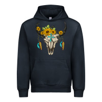 Navy bull skull western Urban Hoodie - BarkalooDesign