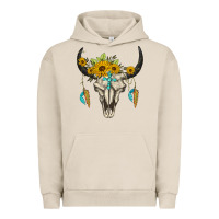 Pigment French Oak bull skull western Urban Hoodie - BarkalooDesign