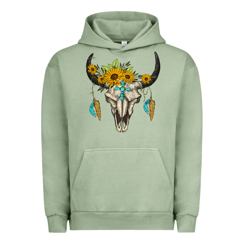 Bull Skull Western Urban Hoodie by BarkalooDesign | Teevron