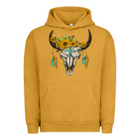 Pigment Peanut Butter bull skull western Urban Hoodie - BarkalooDesign