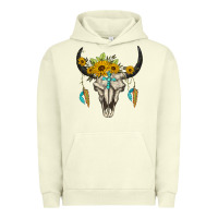 Pigment Pistachio bull skull western Urban Hoodie - BarkalooDesign
