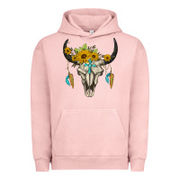 Pigment Salmon bull skull western Urban Hoodie - BarkalooDesign