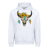 White bull skull western Urban Hoodie - BarkalooDesign