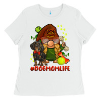 White dog mom  life gnome Ladies Tee - BarkalooDesign