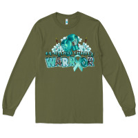 Army Green ovarian cancer warrior Long Sleeve Tee - CowGirlArtShop