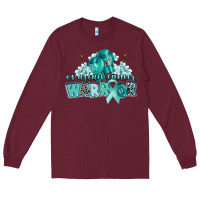 Burgundy ovarian cancer warrior Long Sleeve Tee - CowGirlArtShop