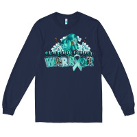 Navy ovarian cancer warrior Long Sleeve Tee - CowGirlArtShop