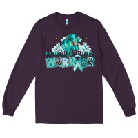 Plum ovarian cancer warrior Long Sleeve Tee - CowGirlArtShop