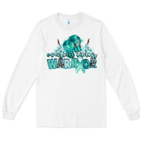 White ovarian cancer warrior Long Sleeve Tee - CowGirlArtShop